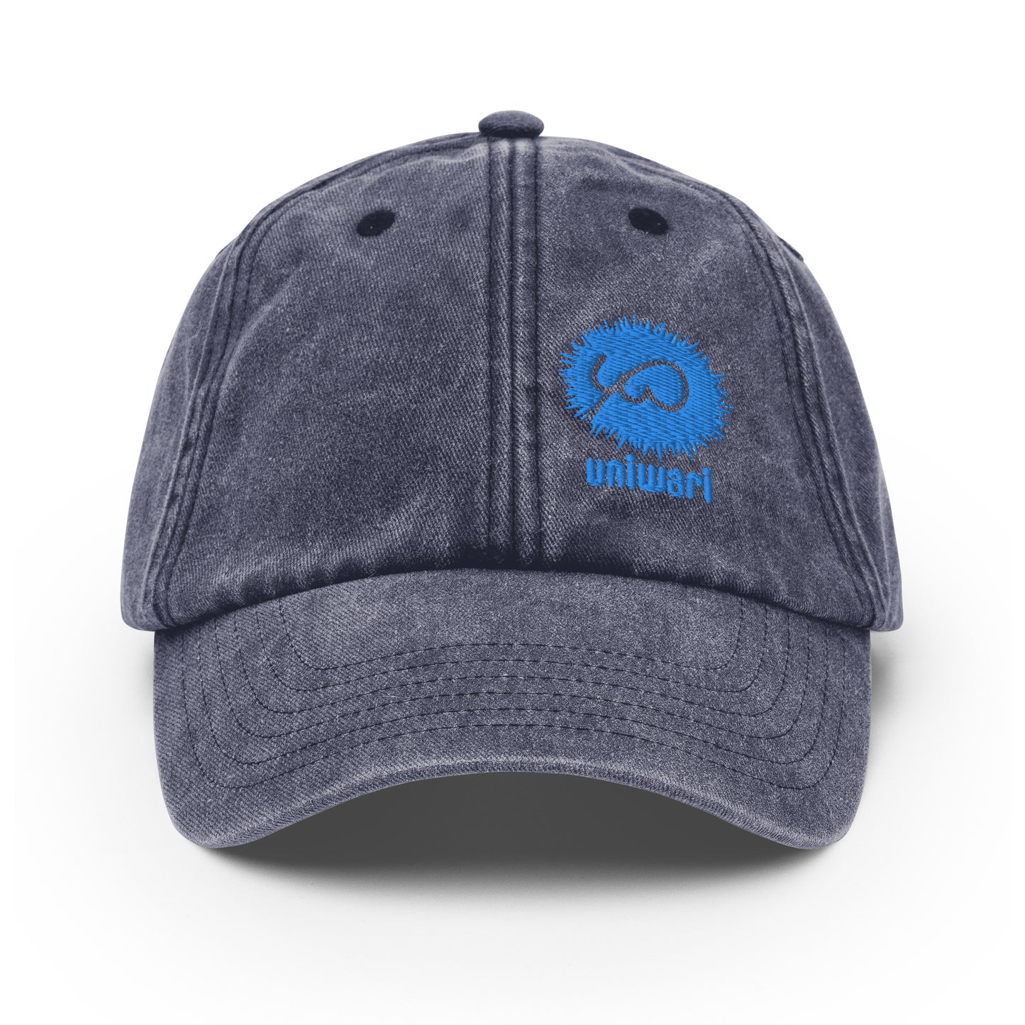 Drak Blue Cap- Front Design with an Blue Embroidery of Uniwari Logo