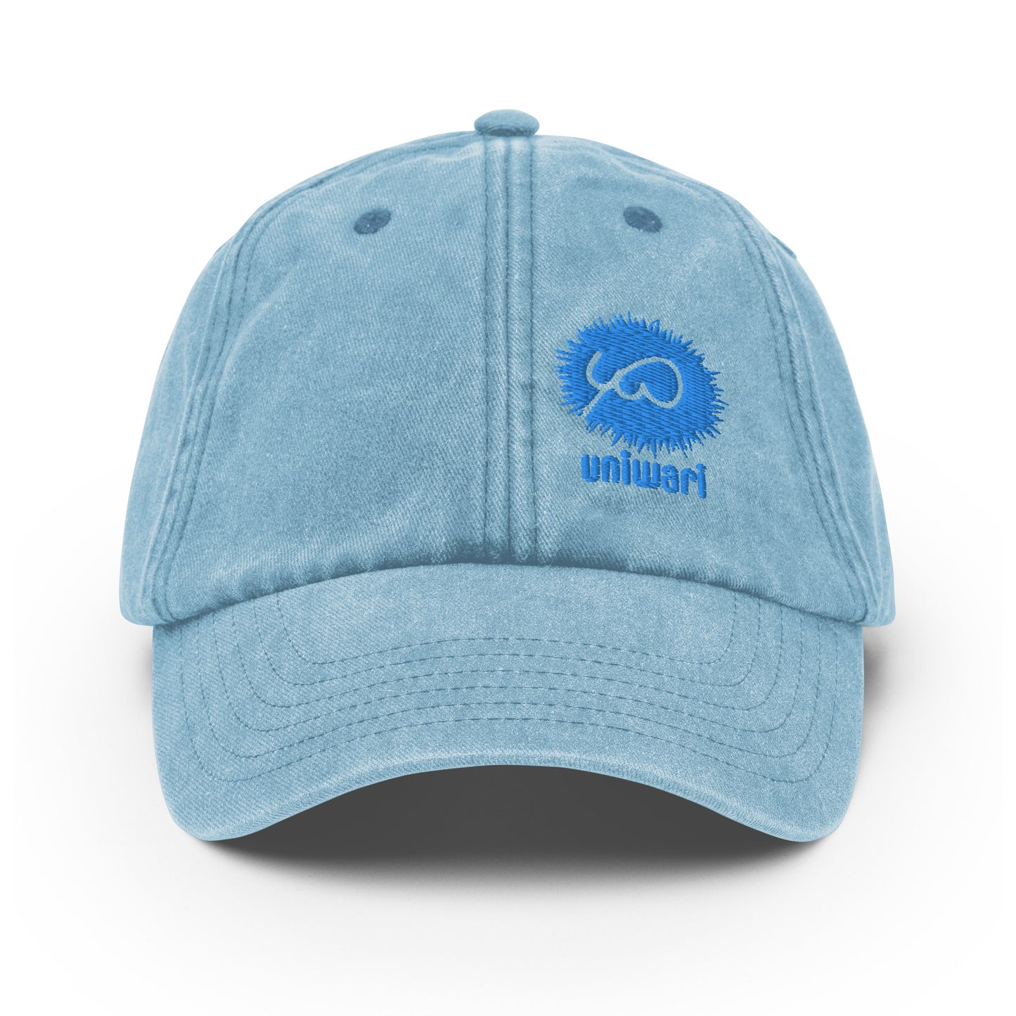 Light Blue Cap- Front Design with an Blue Embroidery of Uniwari Logo